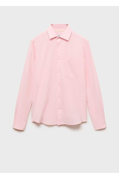 MANGO Man Klasik Kesim Keten Gömlek