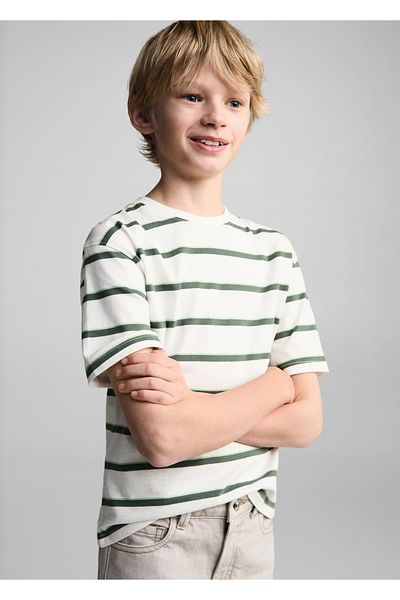 MANGO Kids Gestreiftes Kurzarm-T-Shirt