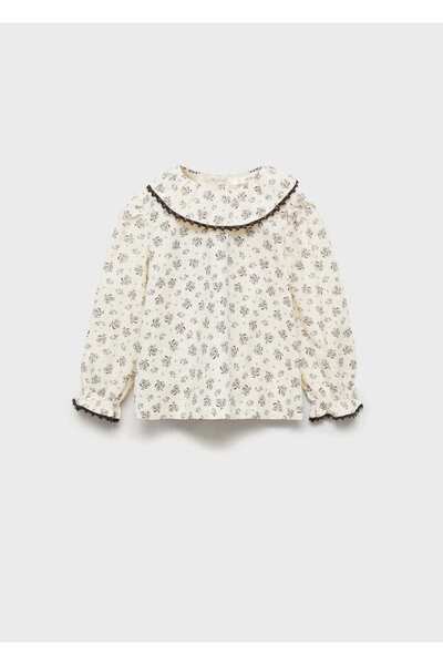MANGO Baby Floral Pattern Cotton Blouse