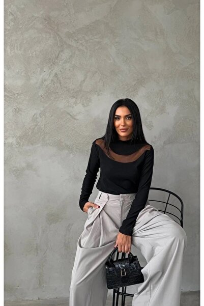 MODA24 Geraldine Tül Dekolteli Bluz