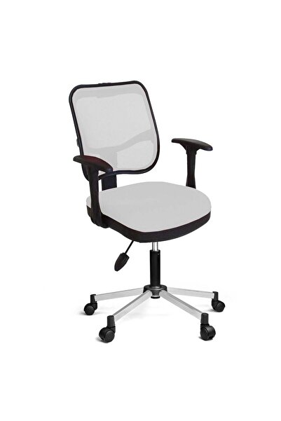 Türksit 807 File Çalışma Koltuğu Metalik Gri Boyalı Ayak Beyaz