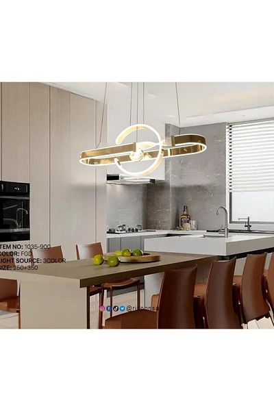 Btm LED Chandelier Modern European Style 80cm 3 Lights Black