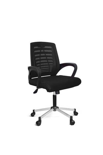 Türksit Karizma File Müdür Koltuğu Metalik Gri Boyalı Ayak Siyah-Siyah