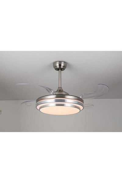 ASEEL Modern silver fan and chandelier