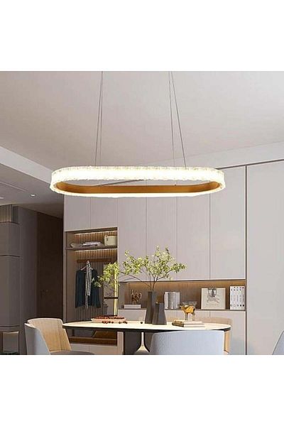 Btm Modern rectangular chandelier, golden color, 30*120 cm