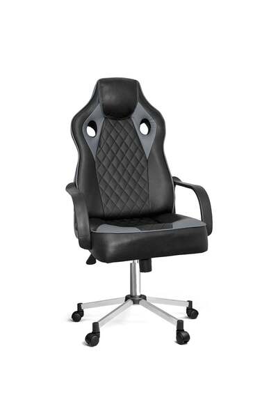 Türksit Spider Oyuncu Koltuğu Metalik Gri Boyalı Ayak Gri