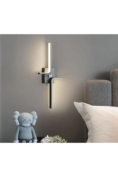 Btm Modern black wall lamp with 3 golden lights