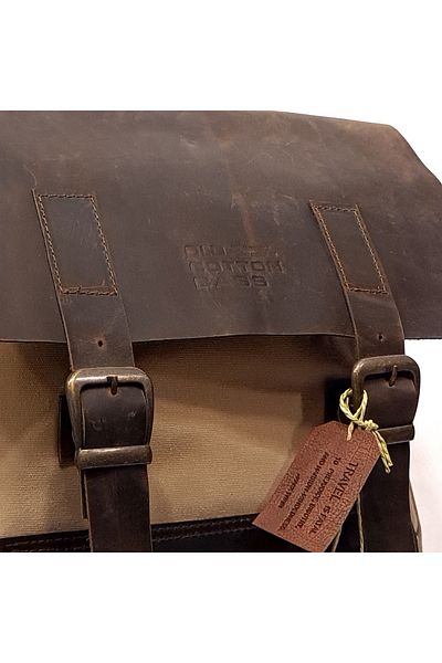 Old Cotton Δερμάτινο κάλυμμα κερωμένο καμβά αδιάβροχο καθημερινό σακίδιο πλάτης φορητού υπολογιστή 7176