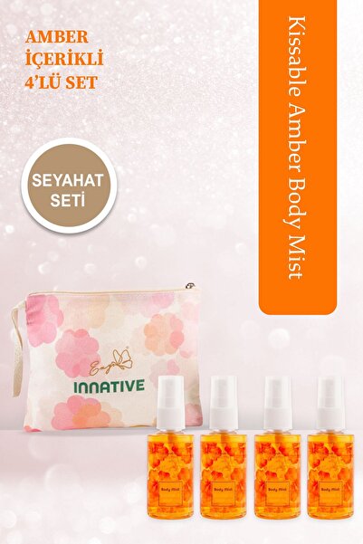 INNATIVE Eny Elif Nur Yel Kissable Amber Seyahat Boy Çanta Seti 4x50ml