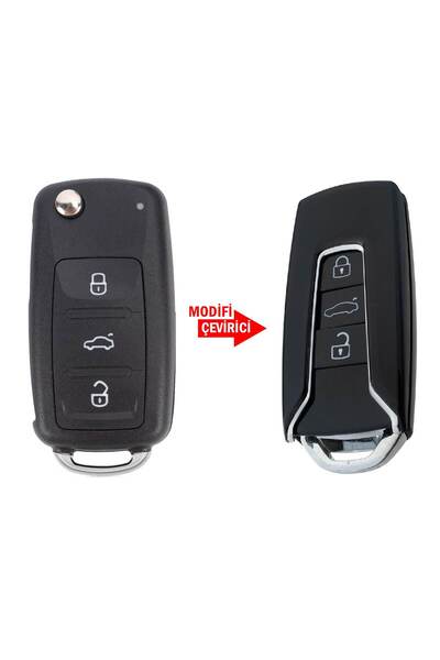 LUXE AKSESUAR 3-κουμπιά θήκη τηλεχειριστηρίου Volkswagen Uds Golf Jetta Passa...