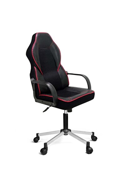 Türksit Lidya Yönetici ve Oyuncu Koltuğu Plastik Kol Ve Metalik Gri Boyalı Ay...