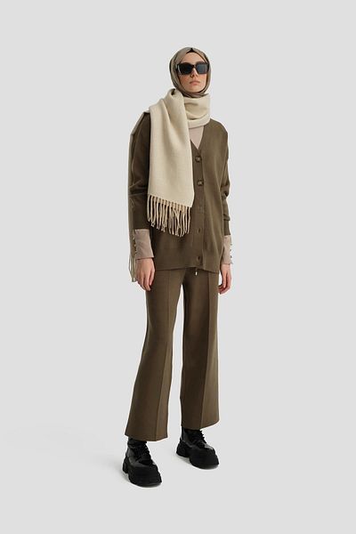 Armine Khaki Knitwear 24Kd2808 Set - Cardigan and Top Set