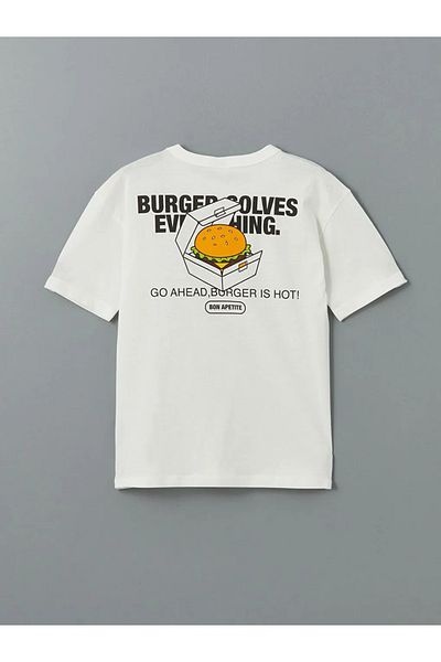 LC Waikiki Lcw Kids Ecru Crew Neck Boy T-Shirt