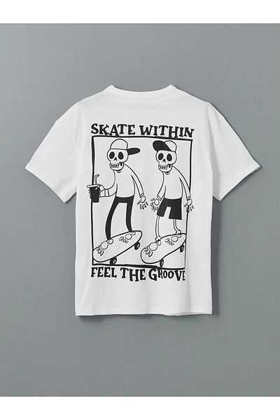 LC Waikiki Παιδικό μπλουζάκι LCW Kids White Crew Neck για αγόρι