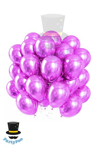 PartyPoo Lot of 20 Metallic Pink Balloons