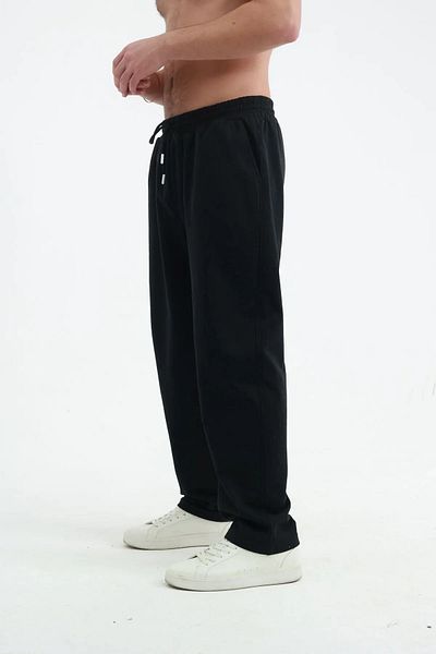 TKT Pantaloni de trening din 3 piese pentru bărbați, cu croiala largă, largi, confortabili, cu picior largi