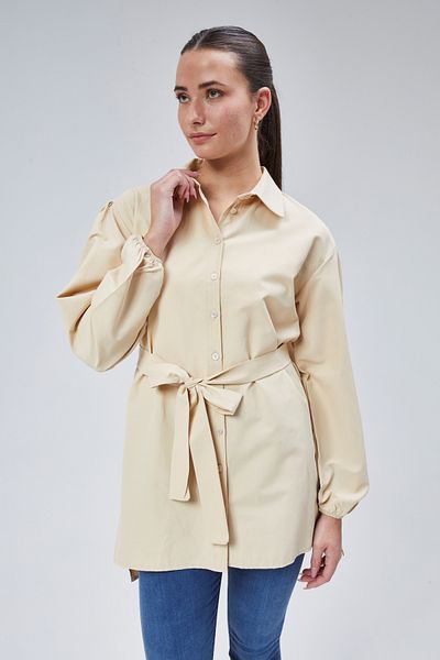 lurex moda Πουκάμισο με πλισέ ζώνη
