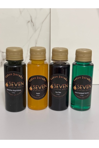 SEVEN7 MavikelebekTurunç-MatchaYeşilElma-İcetea-Yuzu Mini Kokteyl Şurup 120ml...