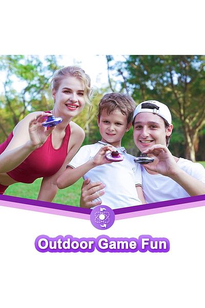 AWH Flying Spinner LED Light Drone, Hand Operated Mini UFO for Kids, Indoor/Outdoor Game, Blue