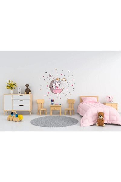 efekt reklam Fată Fericită Așezată pe Lună Copil Cameră Bebeluş Accesorii Tapet Adeziv Ornament Autocolant Mega Boy