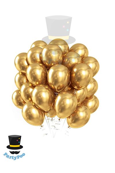 PartyPoo Set of 20 Metallic Gold Color Balloons