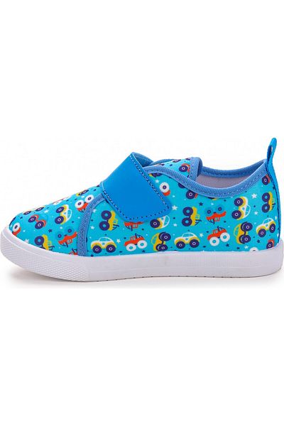 First Step Pantofi de in pentru băieți cu velcro cu imprimeu albastru