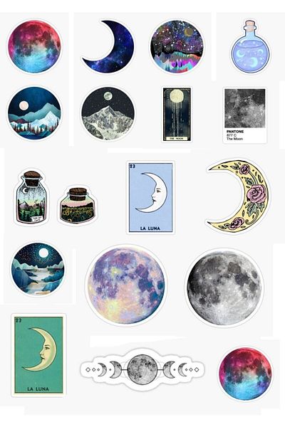 Major Selection Σετ αυτοκόλλητων Moon - Moon Special Design με 18 τεμάχια