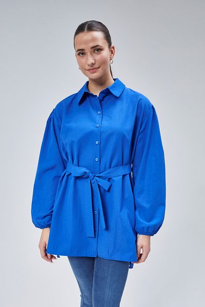 lurex moda Cămașă cu curea plisată pe umeri