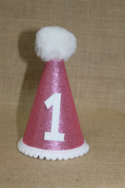 asöy Pălărie de 1 an Pălărie albă cu pompon Pălărie roz cu sclipici strălucit...