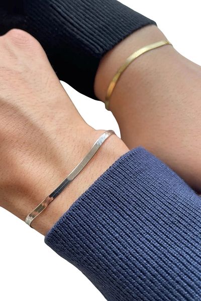 Tilde Tarnish Stainless Steel Unisex Couple Bracelet - Flat, Friendship and Lover Bracelet