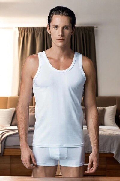 Eros Men's Boxed 95% Cotton Double Undershirt A4704.24.-25E