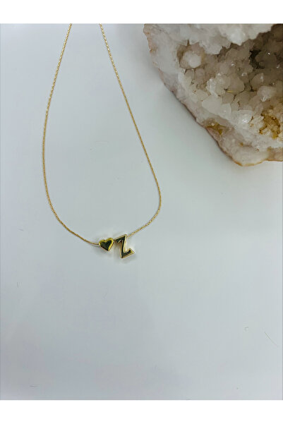 ESNEVA Kalpli Z Harfi Isim Baş Harf Kolye Ince Tasarım Zarif Kolye