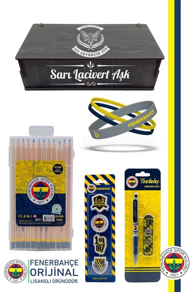 Fenerbahçe Orijinal Lisanslı Kalem Bileklik Kuru Boya Silgi Hediyelik Set