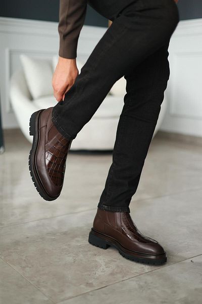 Avni Ceylan Brown Crocodile Leather Boots