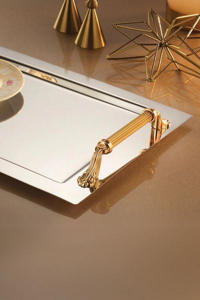 ÖzSa Home Alone Coffee Promise Engagement Promise Tray - with Stainless Steel Handles, 25X38 cm
