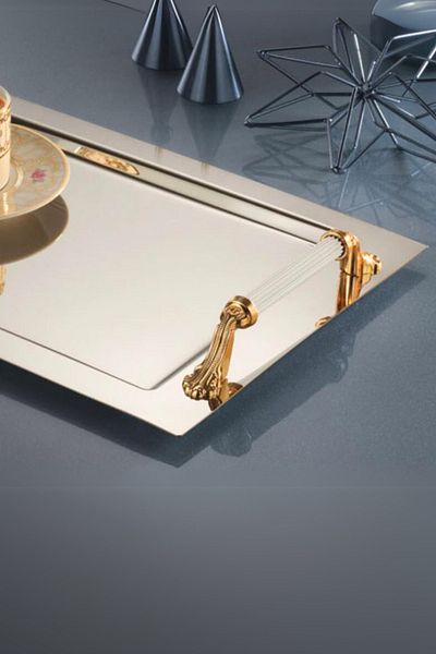 ÖzSa Home Alone Coffee Promise Engagement Promise Tray - with Stainless Steel Handles, 25X38 cm
