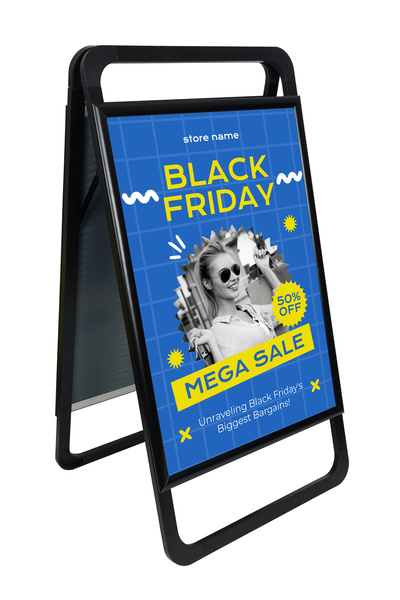 DESMARK B1 70X100 Yeni Nesil A Pano Kaldırım ve Reklam Panosu Siyah Poster & ...