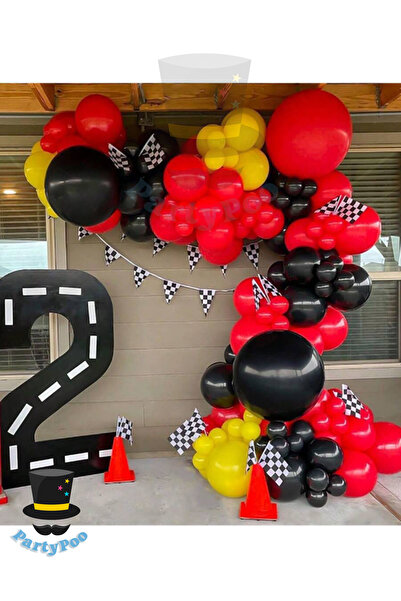 PartyPoo Black Red Balloon Set 40Pcs |   Party Decorations and Decoration Set