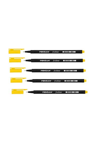 Pensan 5 Pieces Yellow 6500 Fineliner