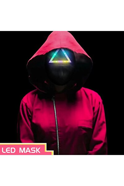 TURKAFONE Squıd Game Işıklı Maske ışık efektli (ışık fonksiyonlu) Üçgen Squid...