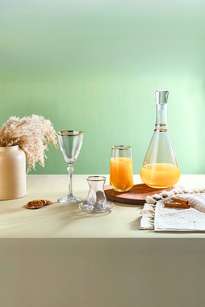 ÖzSa Home Tiamo Premium 6-Person Water Set - 31 Piece Dowry Set, Tableware and Jug Set