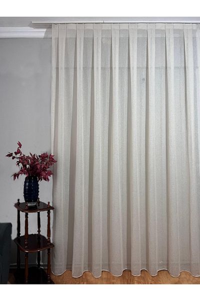 MebelPort Curtain Tul subțire 1/3-1/2-1/1 pentru cornișă pliată de țeavă de frecvență