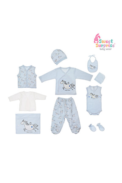 Butik SWEET SURPRISE MUTLU UNİCORN MAVİ %100 PAMUK 10'LU YENİDOĞAN HASTANE ÇI...