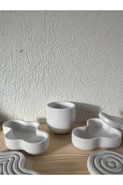 Store Studio Yabu - Gray Wavy Decorative Box with Lid / Jewelry Box Set of 3