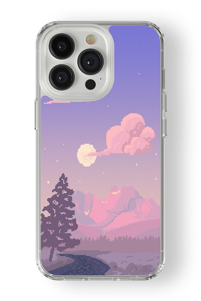 Multitronic حافظة شفافة مطبوعة بتصميم Pixel Art متوافقة مع هاتف iPhone 16 Pro...