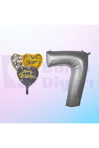 BALON DİYARI مجموعة بالونات من رقائق الفويل مكتوبة على شكل قلب وأرقام عيد ميل...