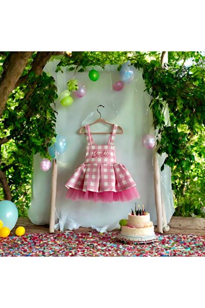 Butik Pötikare Pembe Kız Çocuk Tulum Elbise