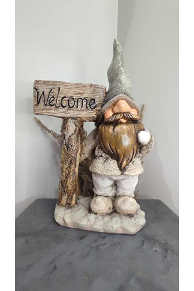 Gardenya Welcome Gnome Şans Bahçe Cücesi Polyester Dekoratif Obje