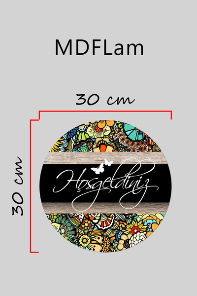 Rugmood Modern Dijital Baskı Ahşap Siyah Leopar Hoşgeldiniz Kapı Süsü