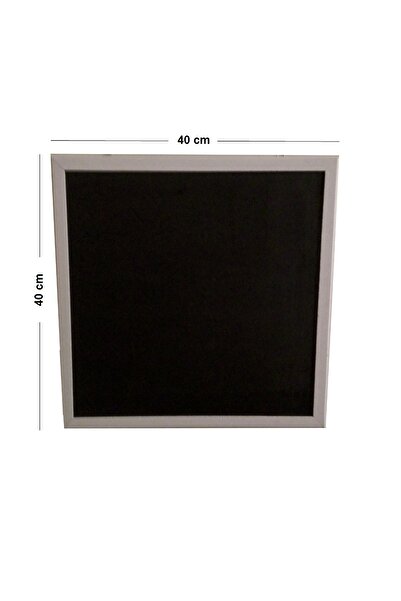 Scribo Mantar Pano 40x40 Beyaz Çerçeve Siyah Zemin